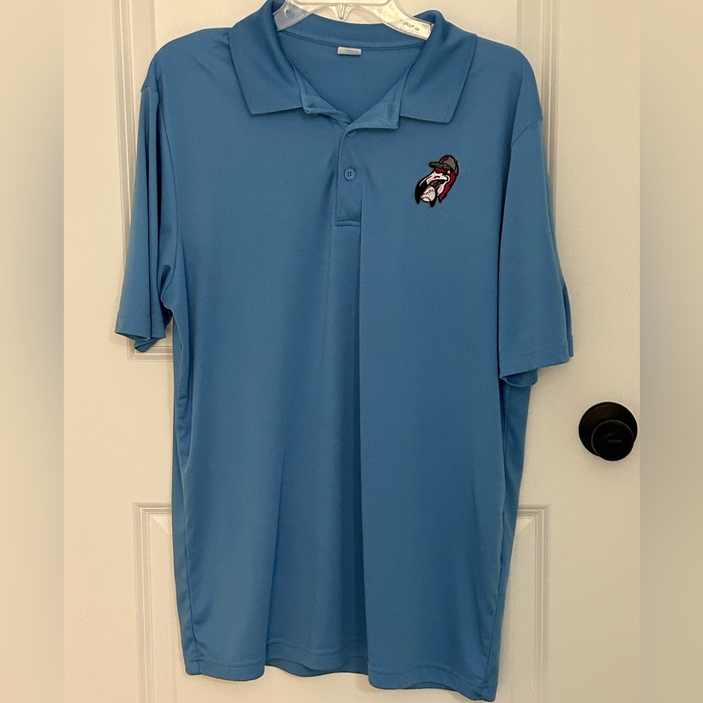 NWOT Florence Flamingos Team Exclusive Issued Men’s Blue Polo Shirt Size Large
